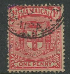 Jamaica -Scott 59 - Arms of Jamaica - 1906 - Used - Single 1p Stamp