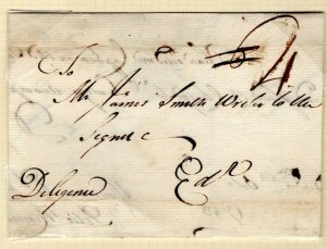 GB Scotland Cover Dundee Manuscript Coach *DILIGENCE* COACHING Edin' 1753 EP354