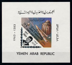 [77932] Yemen YAR 1964 Space Travel Weltraum OVP Kennedy Souvenir Sheet MNH