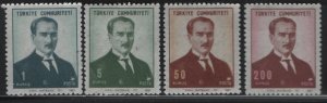 TURKEY, 1767-1770, (4) SET, MNH, 1968, KEMAL ATATURK