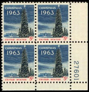 US #1240a CHRISTMAS MNH LR PLATE BLOCK #27601