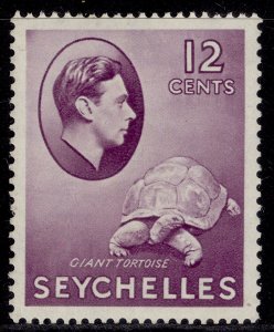 SEYCHELLES GVI SG139, 12c reddish violet, M MINT. Cat £50.