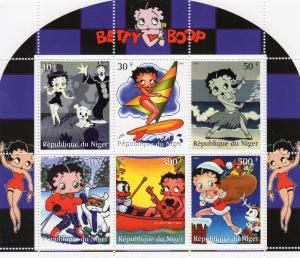 Niger 1999 BETTY BOOP Cartoons Sheet (6) Perforated Mint (NH)