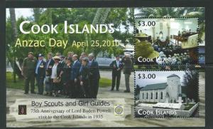 COOK ISLANDS SGMS1570 2010 ANZAC DAY MNH