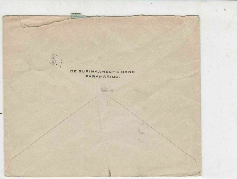 Suriname 1920 Surinaamsche Bank Paramaribo Stamps Cover  ref 22342