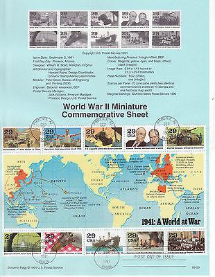 Unites States 2559 World War II Souvenir Page FDC F95