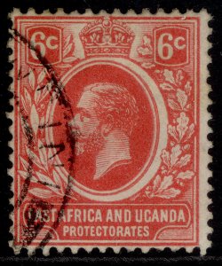 EAST AFRICA and UGANDA GV SG46a, 6c scarlet, FINE USED.