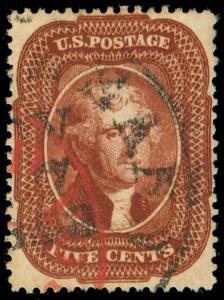 MOMEN: US STAMPS #28b USED VF+ PSE CERT