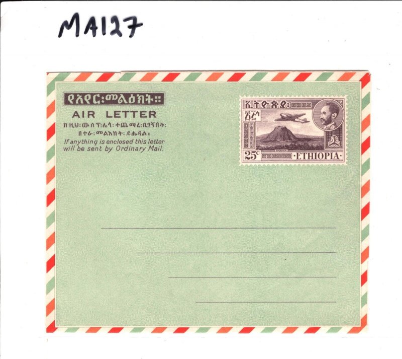 ETHIOPIA Postal Stationery AIR LETTER 25c Unused{samwells-covers}MA127