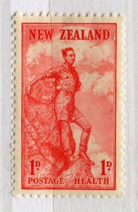 NEW ZEALAND; 1937 early Health issue fine Mint hinged 1d. value