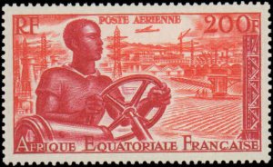 French Equatorial Africa #C39-C41, Complete Set(3), 1955, Hinged