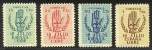 SPAIN #668-71 Mint NH - 1938 Falange Set