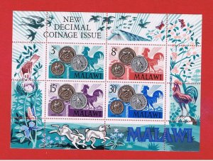 Malawi #164a MNH OG  Coins  Souvenir Sheet  Free S/H 