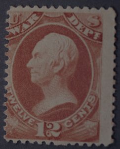 United States #O119 12 Cent War Department Official MNH