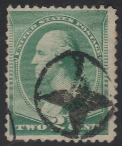 US Scott # 213 2c Washington Fancy Cancel 4 Point Star 