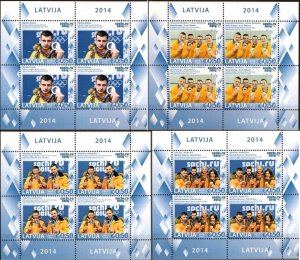 Latvia 2014 MNH Stamps Mini Sheets Sport Olympic Games Medals Sochi