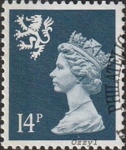 Great Britain Scotland #SMH26 1988 14p Dk Blue QEII Machin USED-VF-NH.