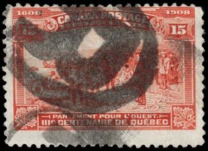 Canada - Scott 102 - Used - Poor Centering - Heavy Cancel - Creased