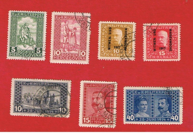 Bosnia & Herzegovina #B9-B15  VF used  Semi-Postal   Free S/H