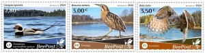 Estonia Finland Lithuania 2024 Birds Europa BeePost set of 3 stamps MNH