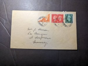 1940 England British Channel Islands Bisect Stamp Cover Guernsey CI Local Use