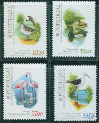 PORTUGAL Scott 1542-5 MNH** Bird Set 1982 CV $6.20