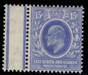 EAST AFRICA and UGANDA EDVII SG39, 15c bright blue, LH MINT. Cat £32.