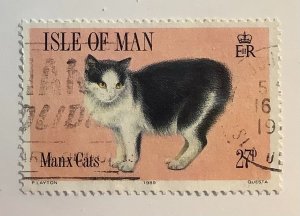 Ilse of Man 1989 Scott 381 used - 27p, Manx Cats