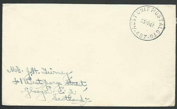 AUSTRALIA FORCES IN JAPAN 1947 cover AUST UNIT POSTAL STN / 497 cds........58888