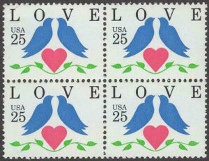 Scott # 2440 - Love Doves - Block Of 4 - MNH -1990