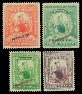 PERU 1899 UPU - LIBERTY & P.Due sets w/ABNC SPECIMEN Sc# 158-9 J34-35 mint MNH