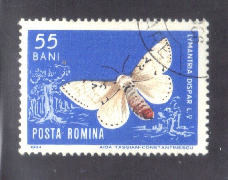 ROMANIA SC# 1619 CTO 55b 1964  MOTH