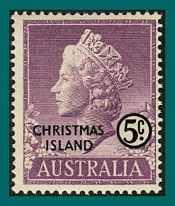 Christmas Island  1958 Queen Elizabeth, MNH #3,SG3