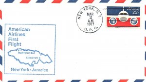 1977 American Airlines First Flight - New York to Jamaica - F27898