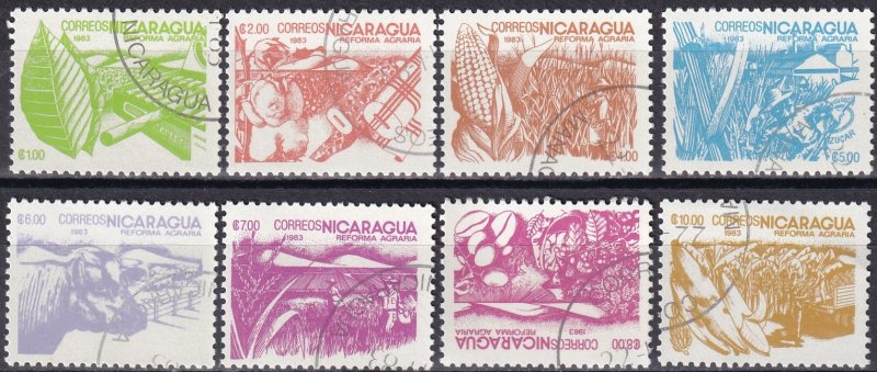 Nicaragua #1298-1305 F-VF Used CV $3.15 (SU8173)