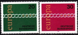 GERMANY 1971 EUROPA. Complete Set, MNH