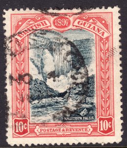 1898 British Guiana used 10¢ Kaieteur (Old Man's Falls) thin Sc# 155 CV $32.