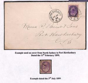 MS3281 1899 CANADA Nova Scotia *North Sydney* CDS Cover Port Hawkesbury