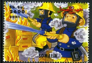 Somalia 2001 FIREMAN SAM Firefighter Set 1 value Perforated Mint (NH)