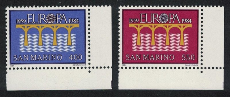 San Marino Europa 25th Anniversary of CEPT 2v Corners 1984 Def SG#1224-1225