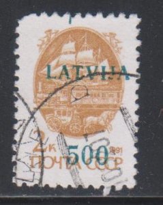 Latvia,  500k Surcharged (SC# 310) USED