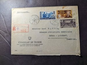 1938 France Equatorial Africa Mission Cover Brazzaville to Bibia Swiss Consulate