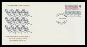 GREAT BRITAIN 1977 SCOTT # 825. THE TWELVE DAYS OF CHRISTMAS SERIES. # B