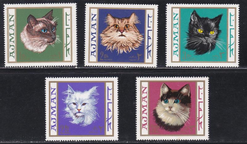 Ajman M318-323, Cats, NH Set