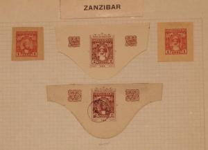 Zanzibar - 4 Early Cut Squares - Mint / Used -  Lot 061316