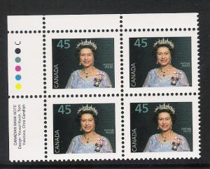 Canada #1360 UL PL BL Queen Elizabeth II 45