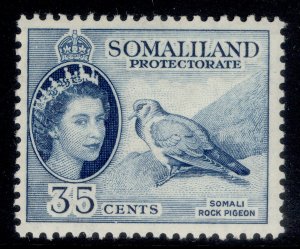 SOMALILAND PROTECTORATE QEII SG142, 35c blue, M MINT.