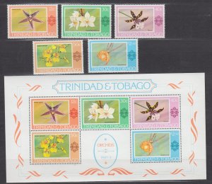 Z4478, JL Stamps 1978 trinidad & tobago set + s/s mnh #284-8a flowers