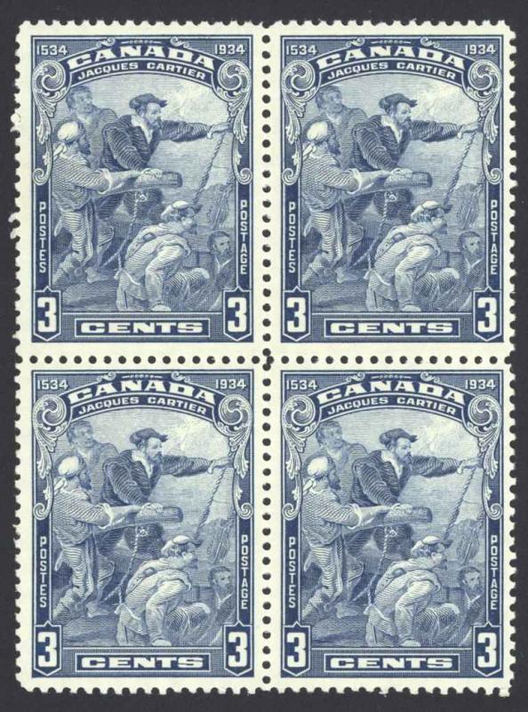 Canada Sc# 208 MNH Block/4 1934 3¢ blue Jacques Cartier