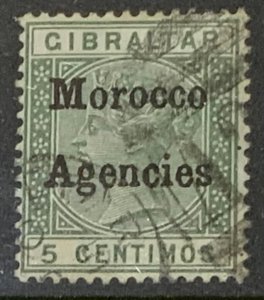 MOROCCO AGENCIES 1898 5 CENTS SG1 'EAR TO G' MISSING